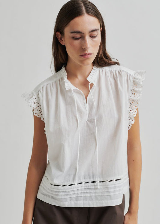 Limona Top in White from SECOND FEMALE at Edito boutique