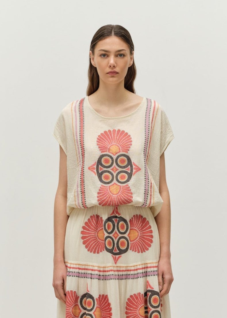 Loki Blouse in Red/Orange from DEVOTION TWINS at Edito boutique