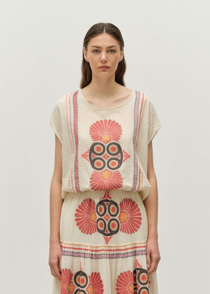 Loki Blouse in Red/Orange from DEVOTION TWINS at Edito boutique