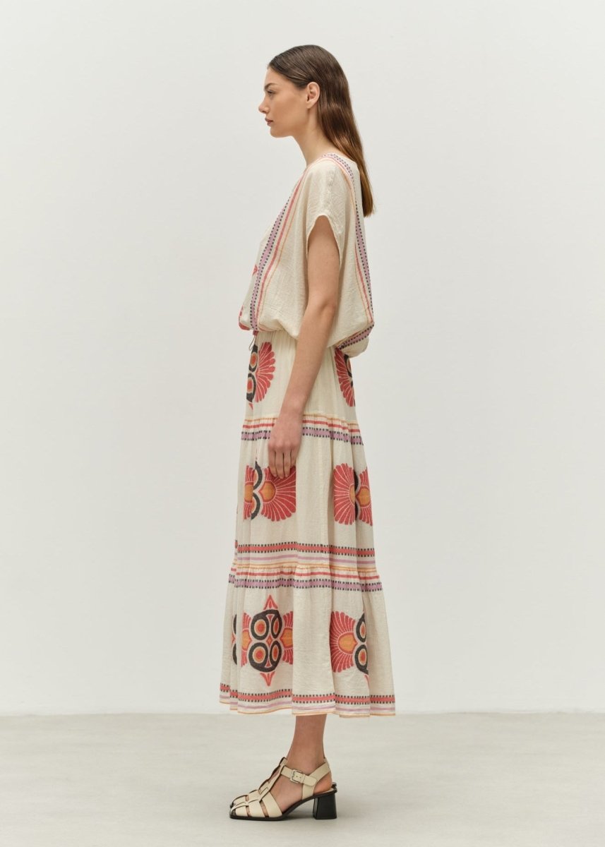 Loki Blouse in Red/Orange from DEVOTION TWINS at Edito boutique