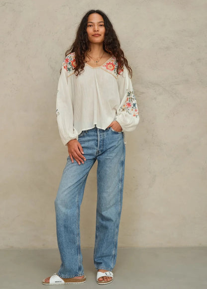 Loren Top in Ecru/Multi from M.A.B.E at Edito Boutique
