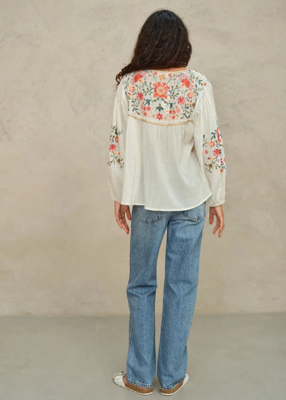 Loren Top in Ecru/Multi from M.A.B.E at Edito Boutique