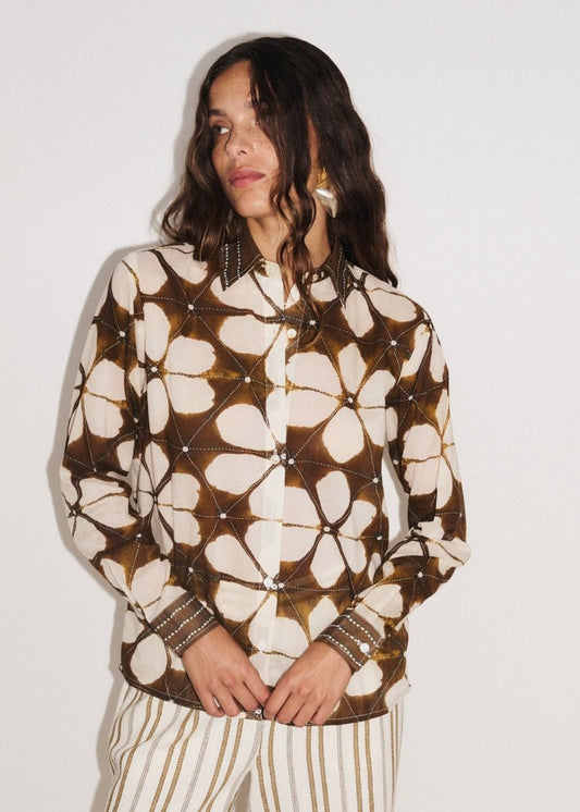 Lotus Shirt in Brown from STELLA FOREST at Edito boutique