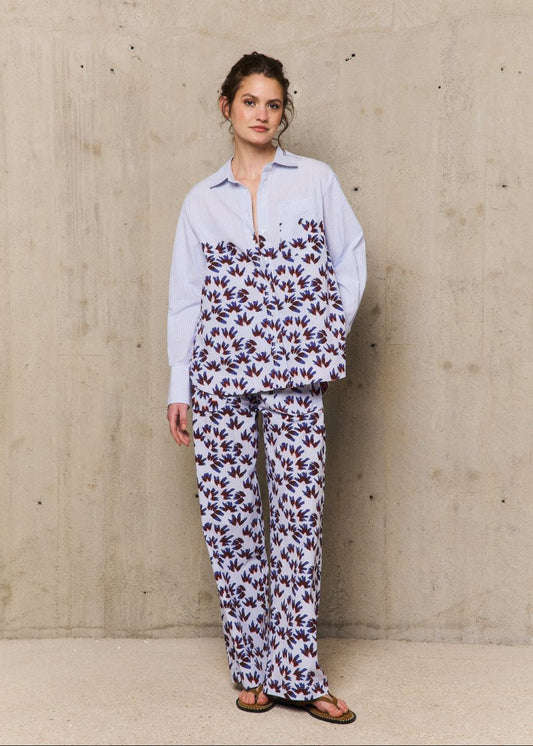 Louxor Printed Shirt in Blue from STELLA FOREST at Edito boutique