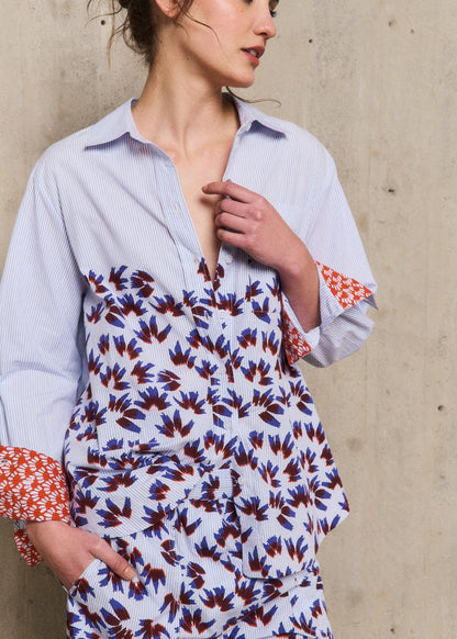 Louxor Printed Shirt in Blue from STELLA FOREST at Edito boutique