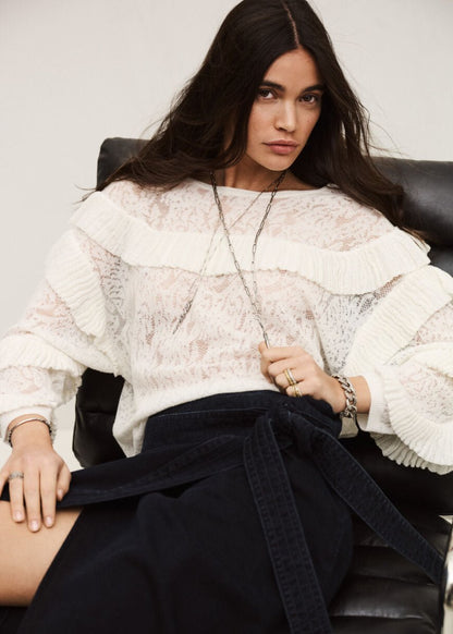 Lucas Lace Sweater in Ecru from BA&SH at Edito boutique