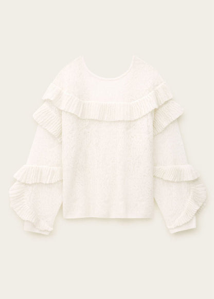 Lucas Lace Sweater in Ecru from BA&SH at Edito boutique