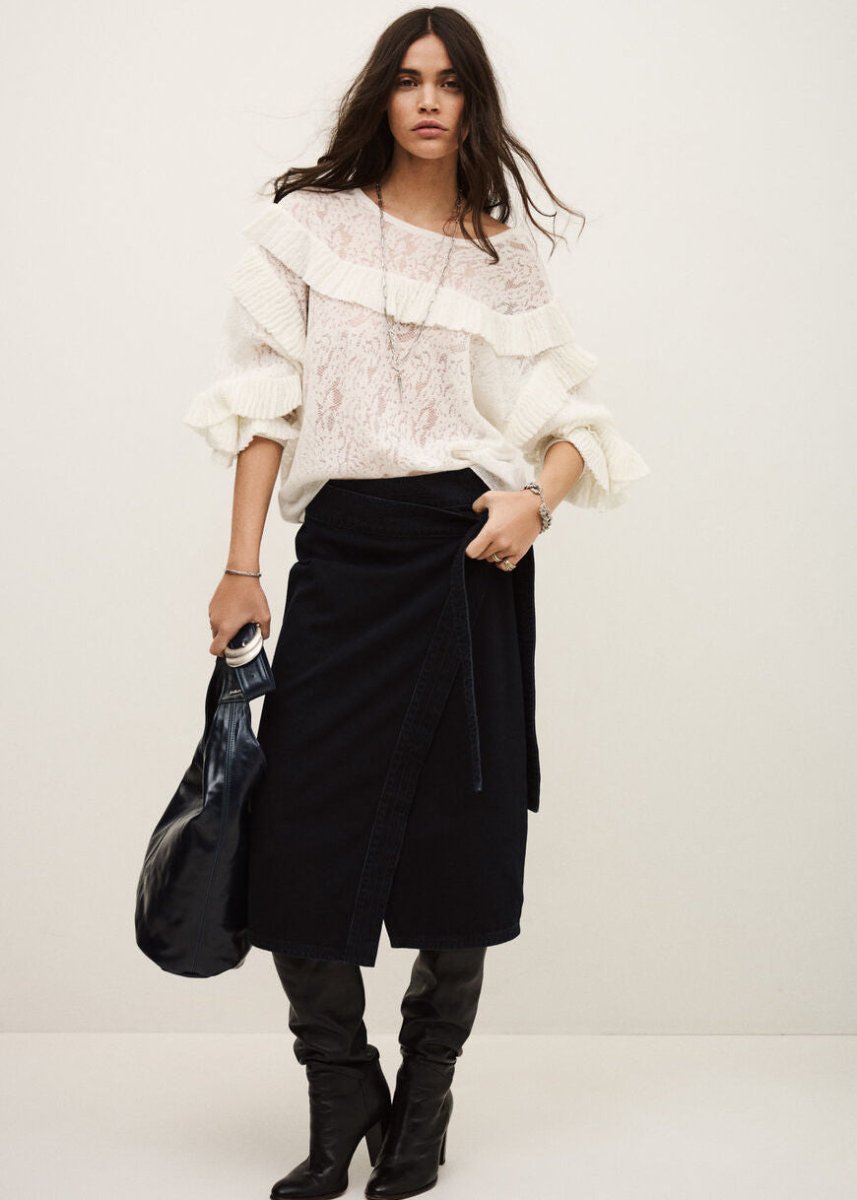 Lucas Lace Sweater in Ecru from BA&SH at Edito boutique