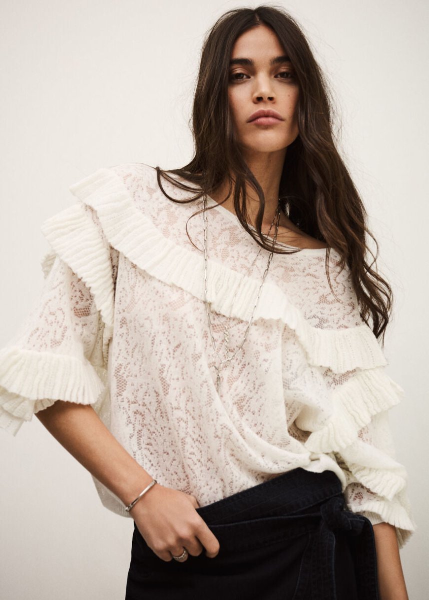 Lucas Lace Sweater in Ecru from BA&SH at Edito boutique