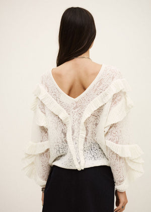 Lucas Lace Sweater in Ecru from BA&SH at Edito boutique