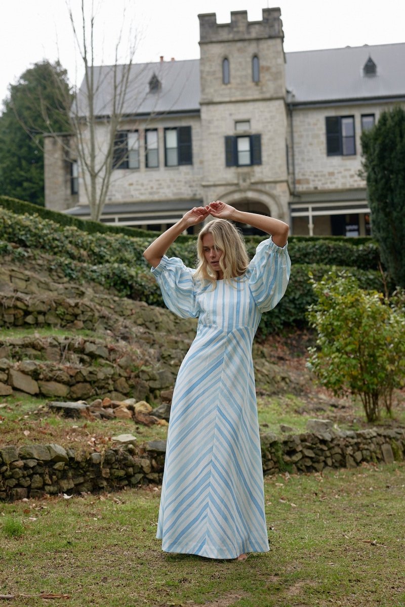 Lucinda Dress in Powder Stripe from ASTON STUDIO at Edito boutique