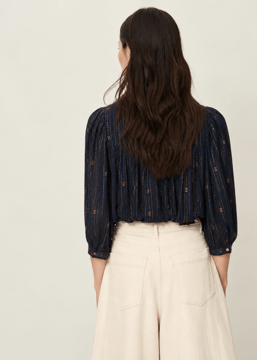 Lylee Blouse in Navy Domiu from SESSUN at Edito Boutique