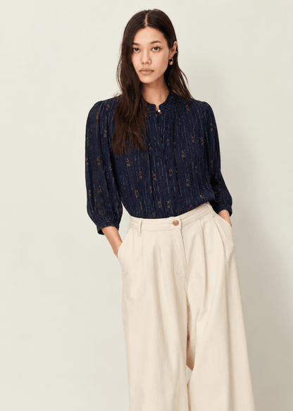Lylee Blouse in Navy Domiu from SESSUN at Edito Boutique