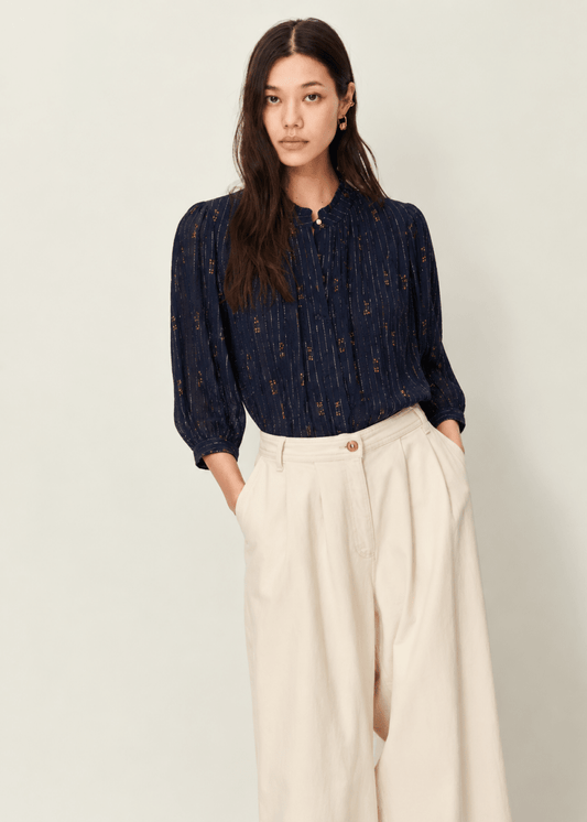 Lylee Blouse in Navy Domiu from SESSUN at Edito Boutique