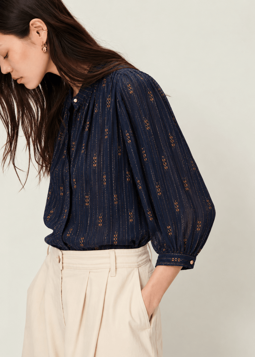 Lylee Blouse in Navy Domiu from SESSUN at Edito Boutique