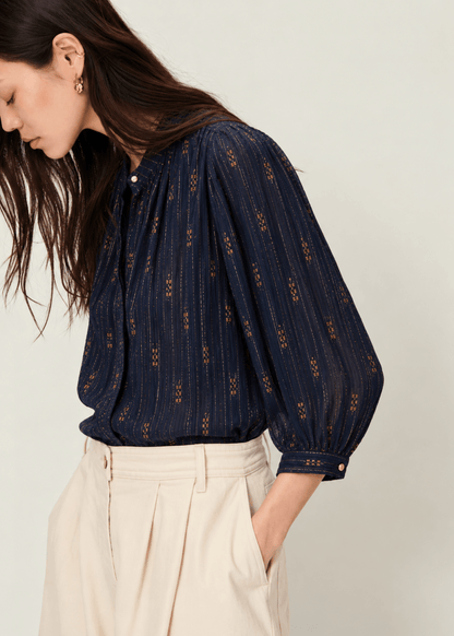Lylee Blouse in Navy Domiu from SESSUN at Edito Boutique