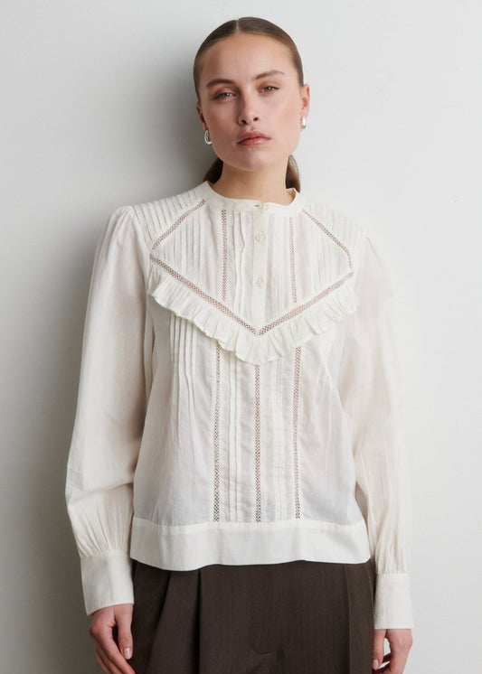 Maise LS Blouse in Egret from SECOND FEMALE at Edito Boutique