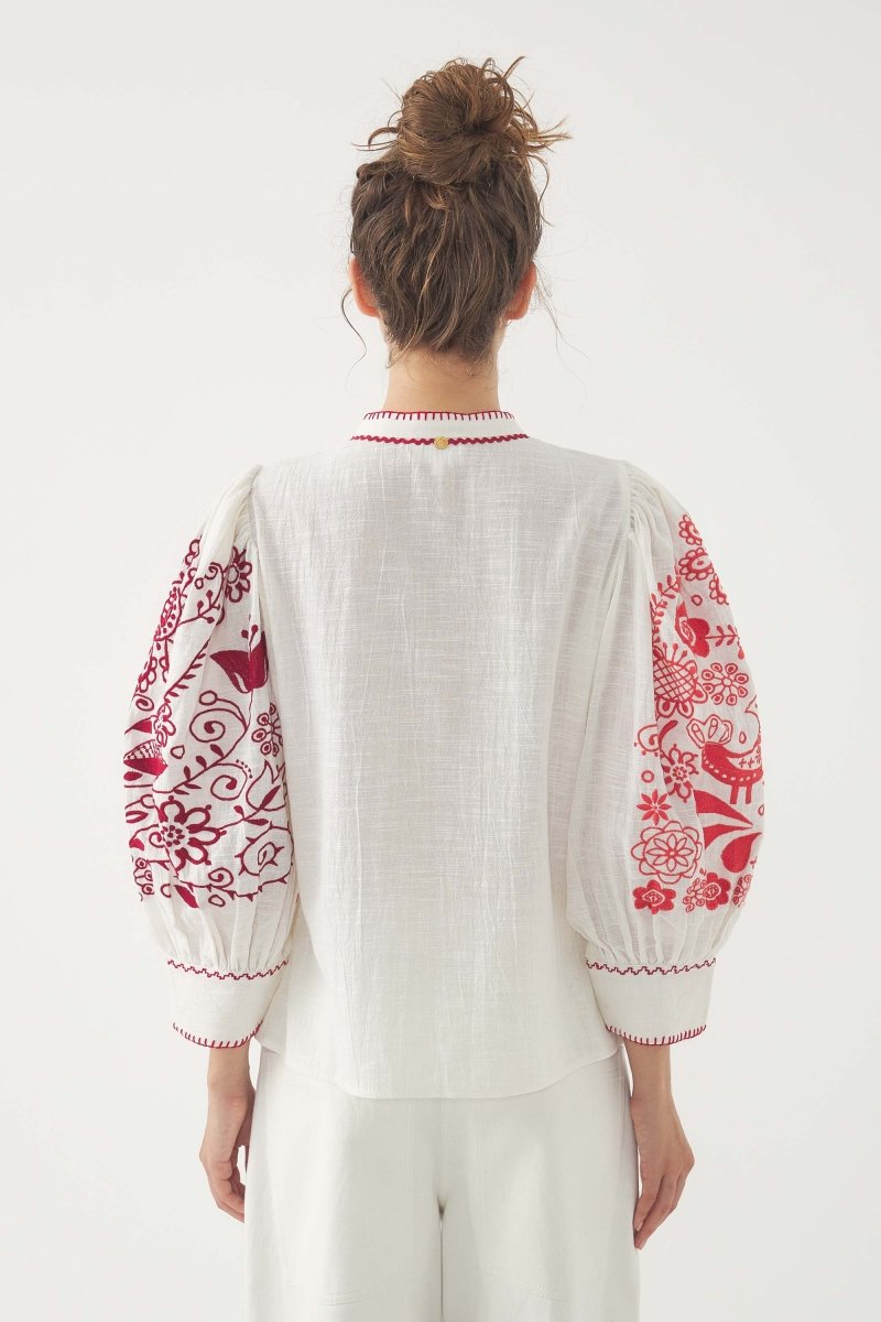 Mamie Blouse in Red from ANTIK BATIK at Edito boutique