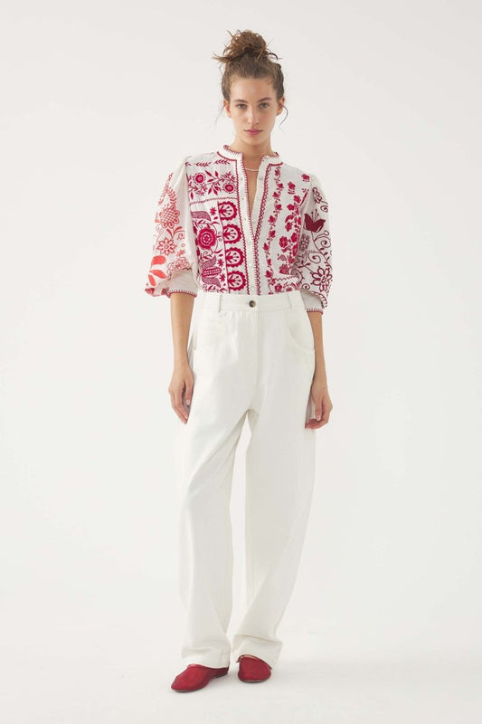 Mamie Blouse in Red from ANTIK BATIK at Edito boutique