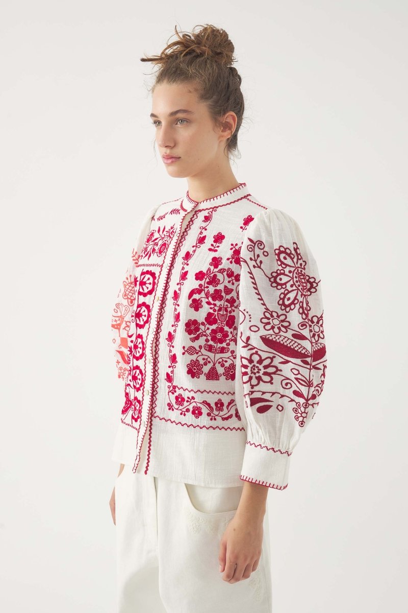 Mamie Blouse in Red from ANTIK BATIK at Edito boutique