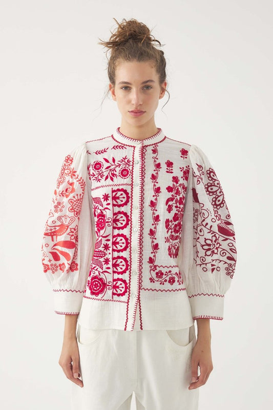Mamie Blouse in Red from ANTIK BATIK at Edito boutique