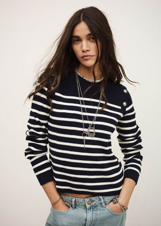 Matio Sailor Sweater in Navy from BA&SH at Edito boutique