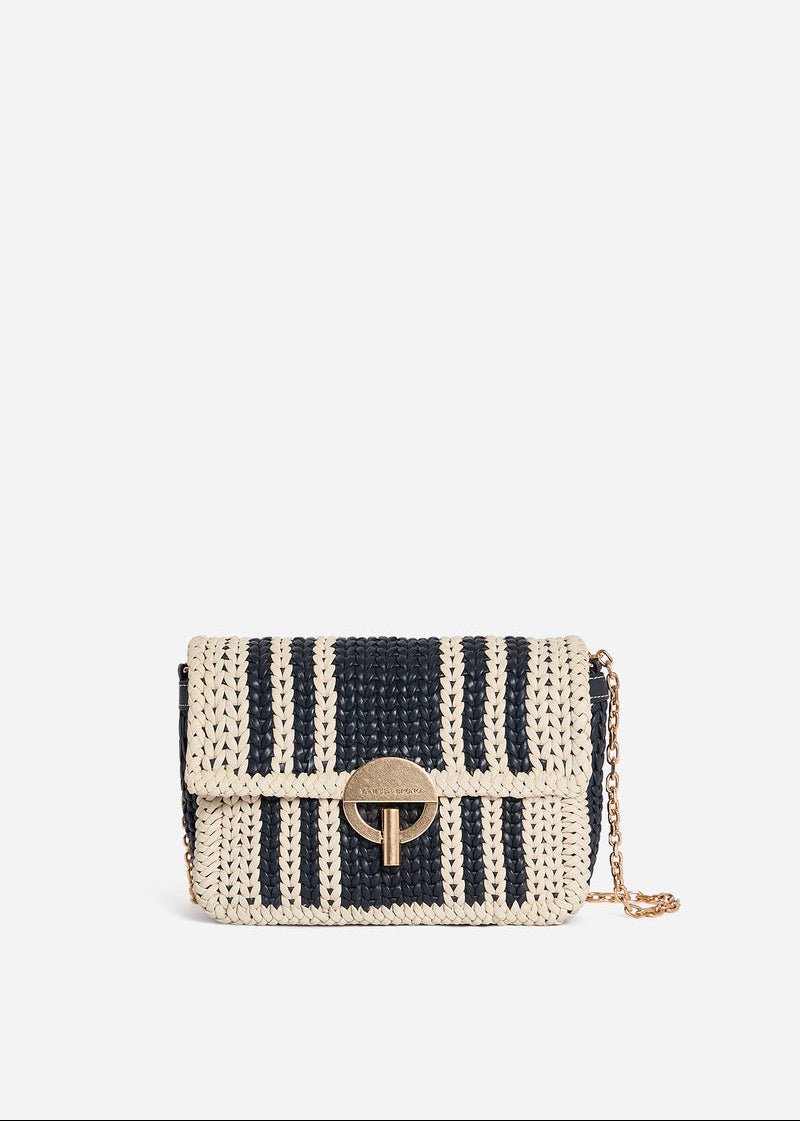 Medium Leather Moon Bag in Navy/Cream from VANESSA BRUNO at Edito Boutique