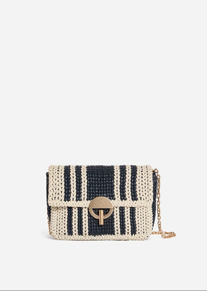 Medium Leather Moon Bag in Navy/Cream from VANESSA BRUNO at Edito Boutique