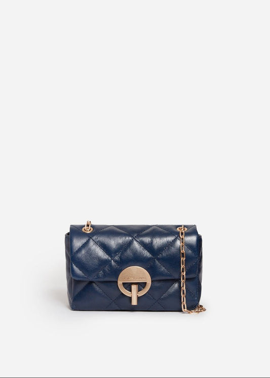 Medium Leather Moon Bag in Outremer from VANESSA BRUNO at Edito boutique