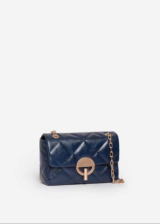 Medium Leather Moon Bag in Outremer from VANESSA BRUNO at Edito boutique