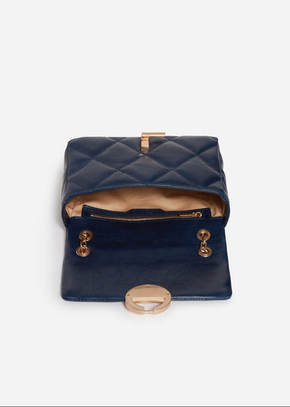 Medium Leather Moon Bag in Outremer from VANESSA BRUNO at Edito boutique