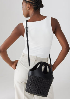Medium Pauline Bucket in Black from KALOES at Edito Boutique