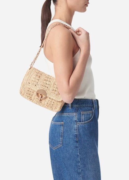 Medium Raffia Lurex Moon Bag from VANESSA BRUNO at Edito Boutique