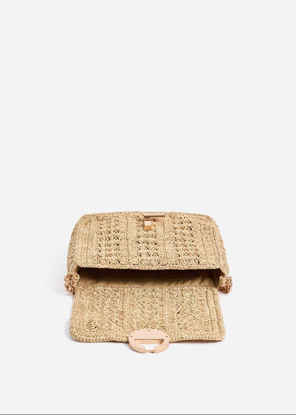 Medium Raffia Lurex Moon Bag from VANESSA BRUNO at Edito Boutique