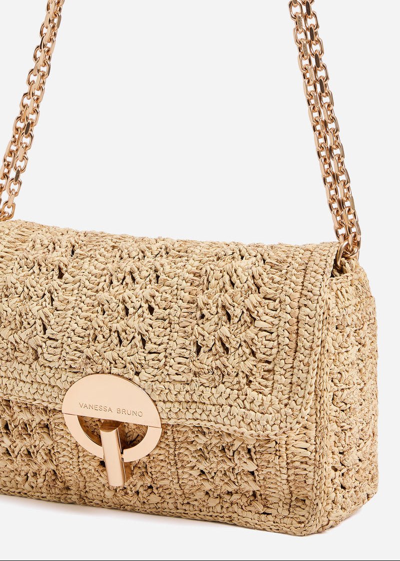 Medium Raffia Lurex Moon Bag from VANESSA BRUNO at Edito Boutique
