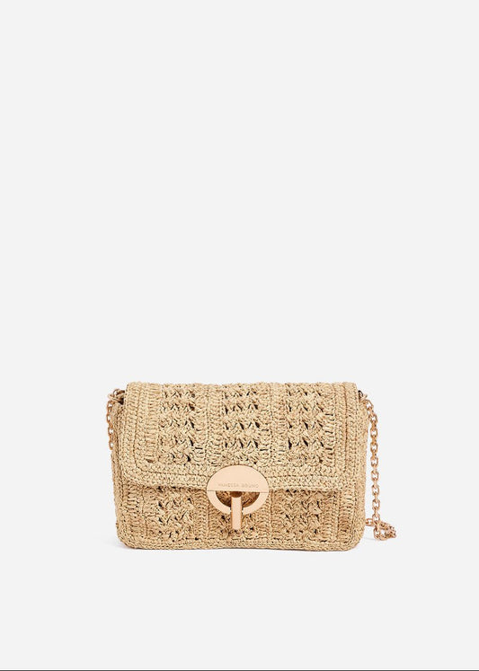 Medium Raffia Lurex Moon Bag from VANESSA BRUNO at Edito Boutique