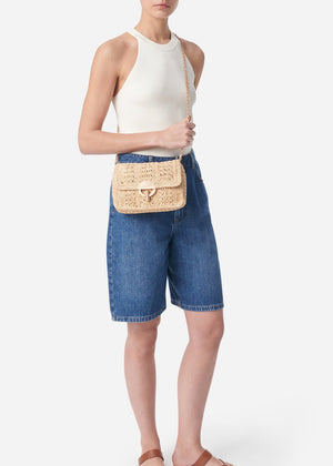 Medium Raffia Lurex Moon Bag from VANESSA BRUNO at Edito Boutique