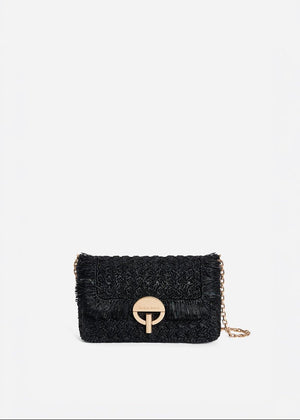 Medium Raffia Moon Bag in Black from VANESSA BRUNO at Edito boutique