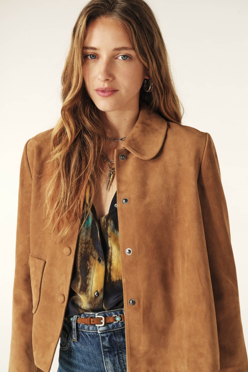 Milas Jacket in Brown from BA&SH at Edito boutique