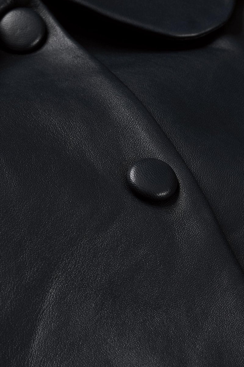 Milos Leather Jacket in Blue from BA&SH at Edito boutique