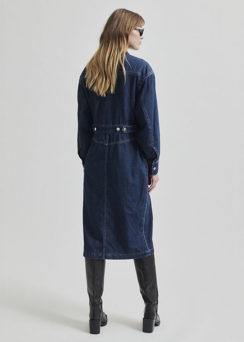 Mina Denim Dress in Blue from SECOND FEMALE at Edito Boutique