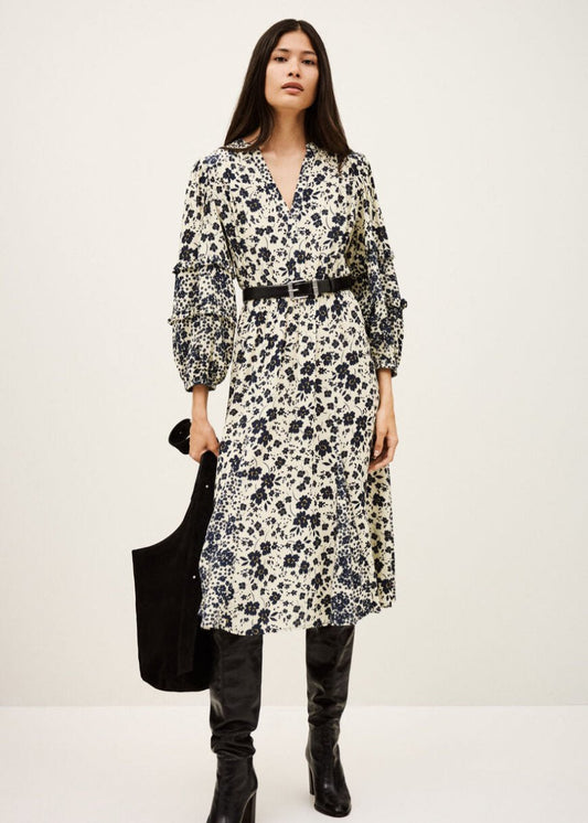 Minary Midi Dress in Ecru from BA&SH at Edito boutique
