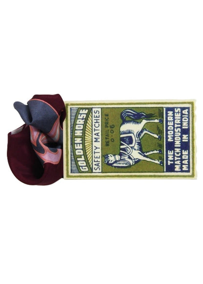 Mini Agami Silk Scarf in Bordeaux from LES BELLES VAGABONDES at Edito boutique