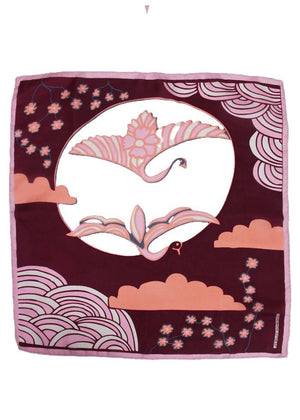 Mini Agami Silk Scarf in Bordeaux from LES BELLES VAGABONDES at Edito boutique