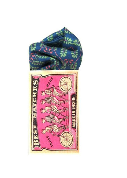 Mini Albertine Silk Scarf in Blue from LES BELLES VAGABONDES at Edito boutique