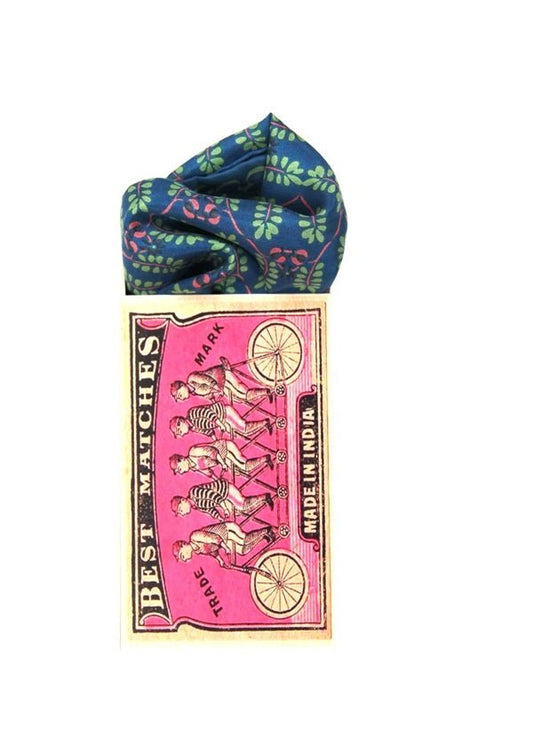 Mini Albertine Silk Scarf in Blue from LES BELLES VAGABONDES at Edito boutique