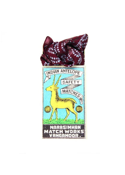 Mini Albertine Silk Scarf in Bordeaux from LES BELLES VAGABONDES at Edito boutique