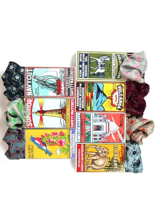 Mini Albertine Silk Scarf in Bordeaux from LES BELLES VAGABONDES at Edito boutique