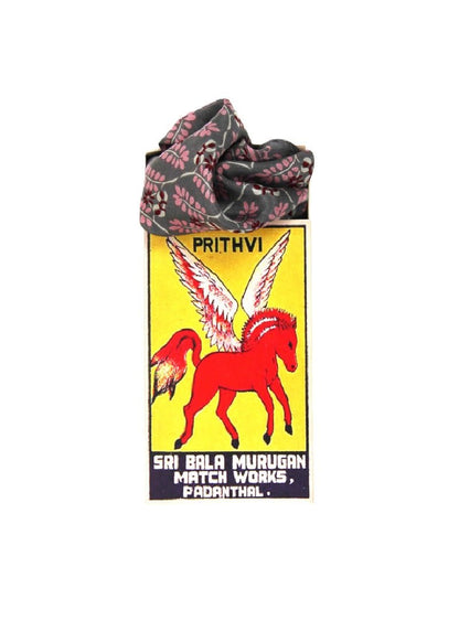 Mini Albertine Silk Scarf in Brown from LES BELLES VAGABONDES at Edito Boutique