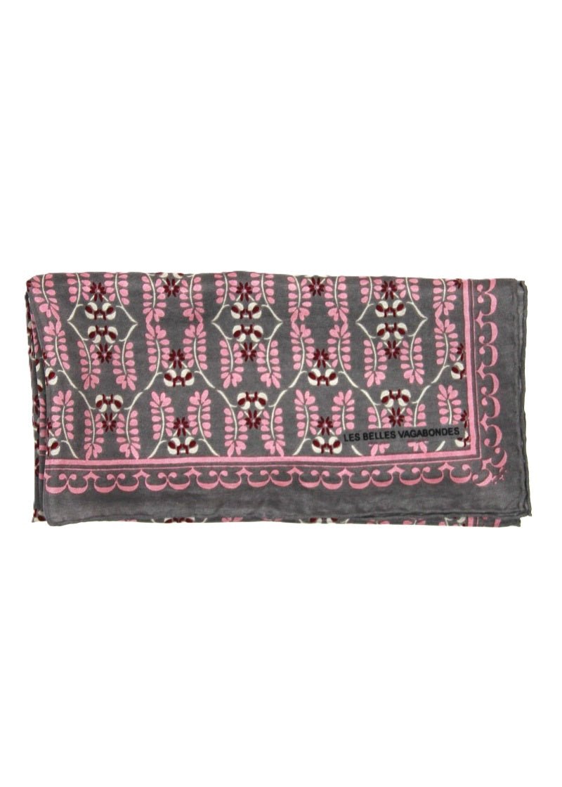 Mini Albertine Silk Scarf in Brown from LES BELLES VAGABONDES at Edito Boutique